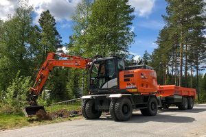 Hjulgraver ZX135-6 BB Maskindrift