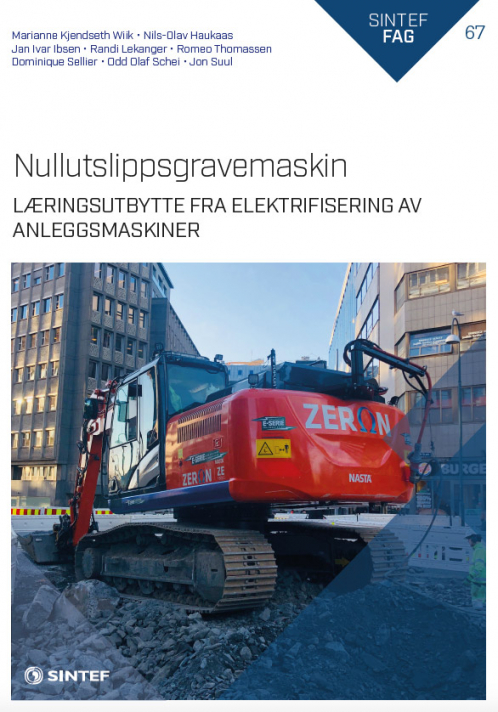 Nullutslippsgravemaskin SINTEF rapport